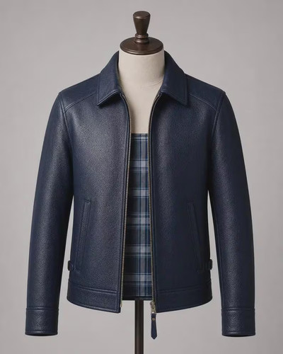 Men navy italian leather - men's,