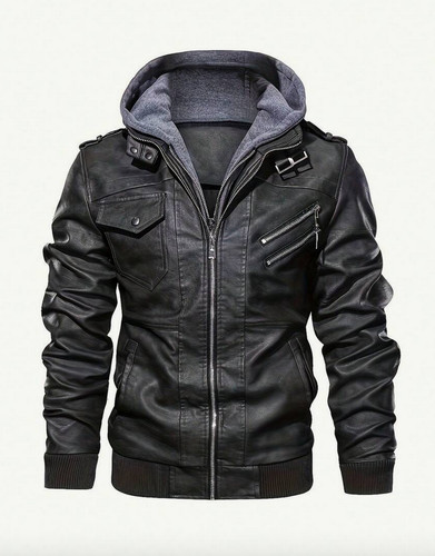 Men collar faux - faux, leather