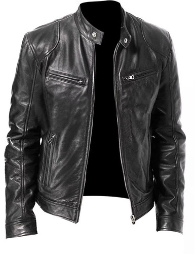 Faux men leather jacket - leather, /