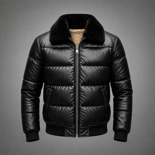 Share mens black leather - black,